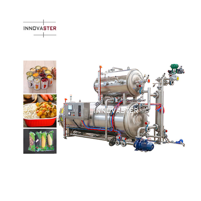 1100*1200*1500MM Machine de rétorsion par pulvérisation de type vapeur de poisson en conserve de stérilisation des aliments