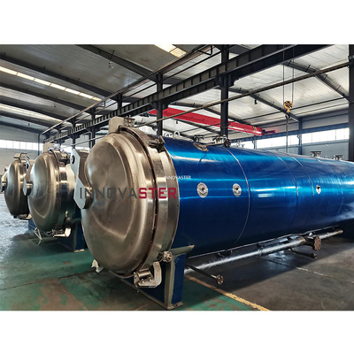 1 kW de stérilisation physique Grand autoclave rotatif pour les usines de transformation du lait en bouteille de verre