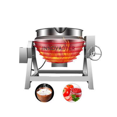 615 kg bouilloire à gaz à vapeur verticale électrique à double jaquette pour la confection de confiture dans un restaurant