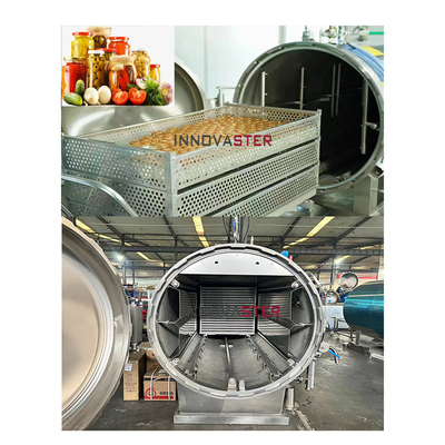 Pot de stérilisation à haute température à l'eau moyenne à pression horizontale automatique