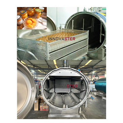 Autoclave à pulvérisation d'eau multifonctionnelle 1100*1200*1500MM pour la stérilisation des aliments pour animaux de compagnie et du lait de coco