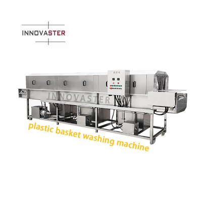 18kw économiser de l'eau tourner sur la caisse de fruits de mer Poulet conteneur plateau panier boîte de lavage machine à sécher