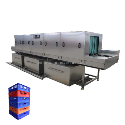 La machine à laver automatique de conteneurs en plastique industrielle de 18 kW de puissance et de 215 kg de capacité