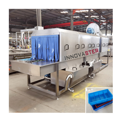 Tunnel de lavage de palettes industrielles sur mesure pour les boîtes et les conteneurs en plastique