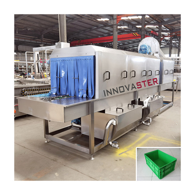 380/480V machine à laver les boîtes en acier inoxydable machine à laver les paniers de légumes en tunnel automatique pour plateau en plastique