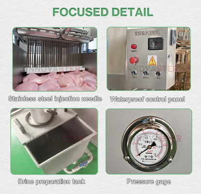 Injecteur automatique de saumure de bœuf et de poulet en acier inoxydable 304 pour l'injection de solution saline de viande