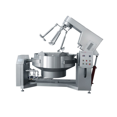 Mélangeur de cuisson planétaire automatique à plusieurs têtes inclinées de 615 kg avec bouilloire à sauce