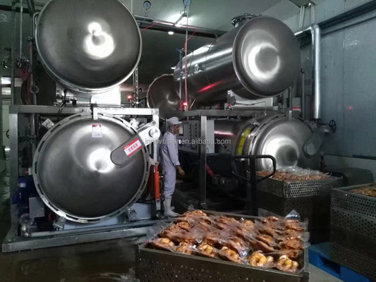 Machine de rétorsion par immersion dans l'eau pour la stérilisation des aliments pour poulet et viande en poche Taille 1100*1200*1500MM