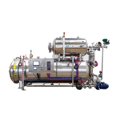 Boutiques de produits alimentaires et de boissons Machines à rétorsion en cascade d'eau Stérilisation par autoclave pour des bocaux et des canettes en verre