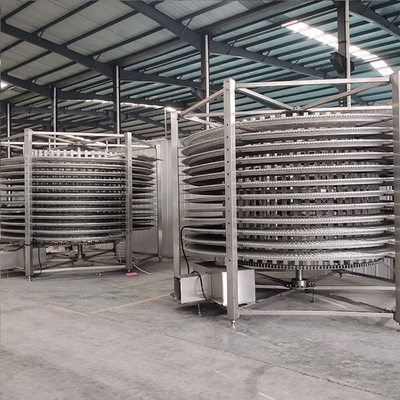 Machine de congélation en spirale pour crevettes, poissons et fromage industrielle IQF avec fonctionnement à une touche
