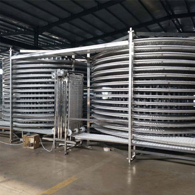 Machine de congélation en spirale pour crevettes, poissons et fromage industrielle IQF avec fonctionnement à une touche