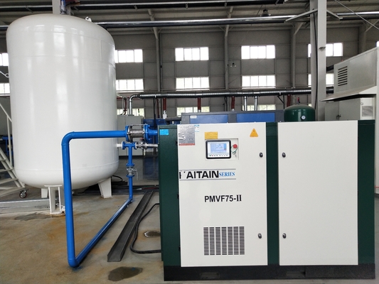 Lubrifiant à air 75kw 100HP aimant permanent Inverseur à vis à deux étages compresseur d'air