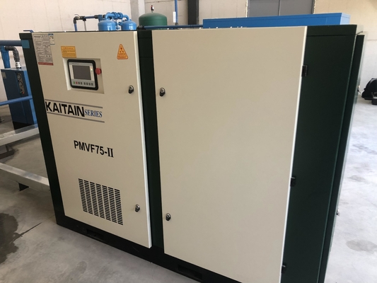 Lubrifiant à air 75kw 100HP aimant permanent Inverseur à vis à deux étages compresseur d'air