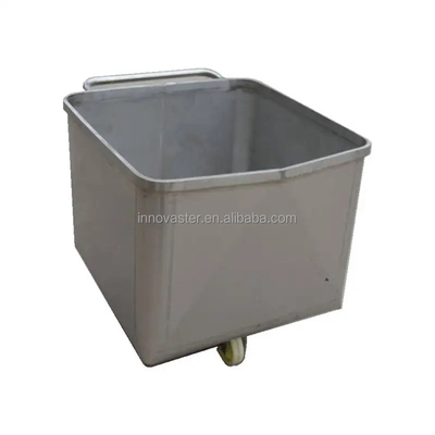 Chariot de levage en acier inoxydable à roue en caoutchouc silencieux pour viande, poisson, fruits et légumes