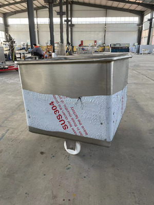 Chariot de levage en acier inoxydable à roue en caoutchouc silencieux pour viande, poisson, fruits et légumes